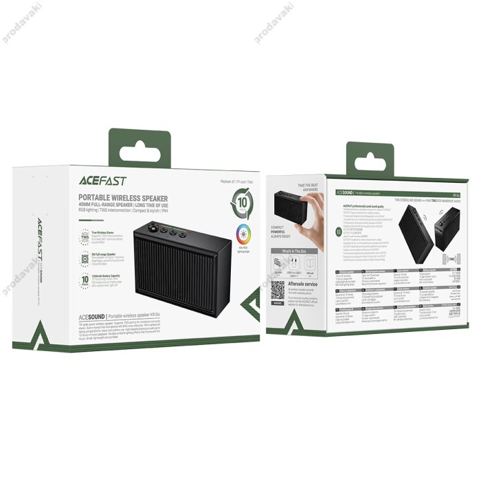 Портативна колонка Bluetooth ACEFAST K9 Go portable wireless speaker 5W Black